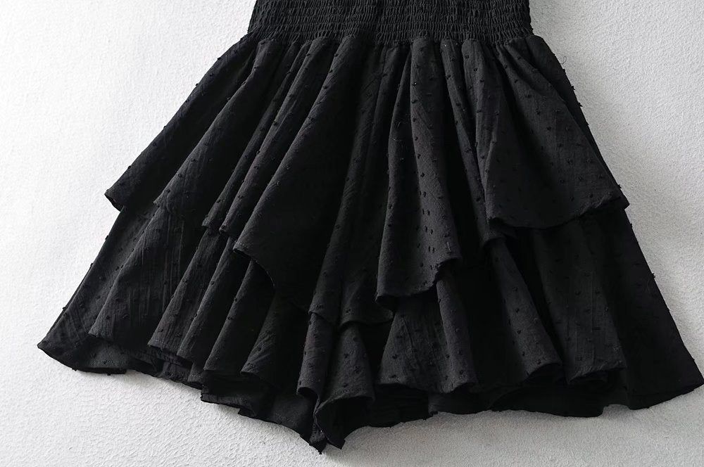 Sleek Black One-Shoulder Jumpsuit with Elastic Waist Shorts - darrenhills